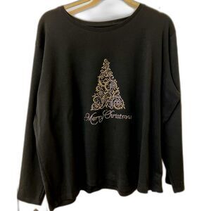 Rhinestone Christmas Tree long-sleeve tee